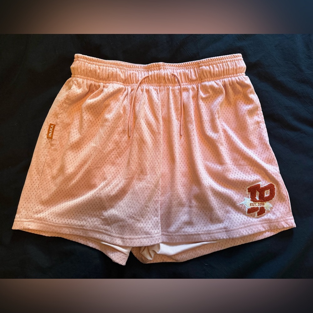 INAKA Power Mesh Gym Shorts Peach Size XL Athletic Training Shorts With Pockets